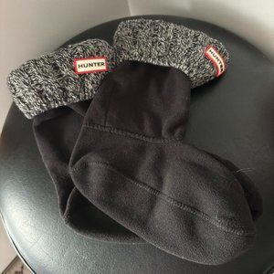 Hunter Recycled 6 Stitch Cable Short Boot Socks Med. 5-7 Color / Black